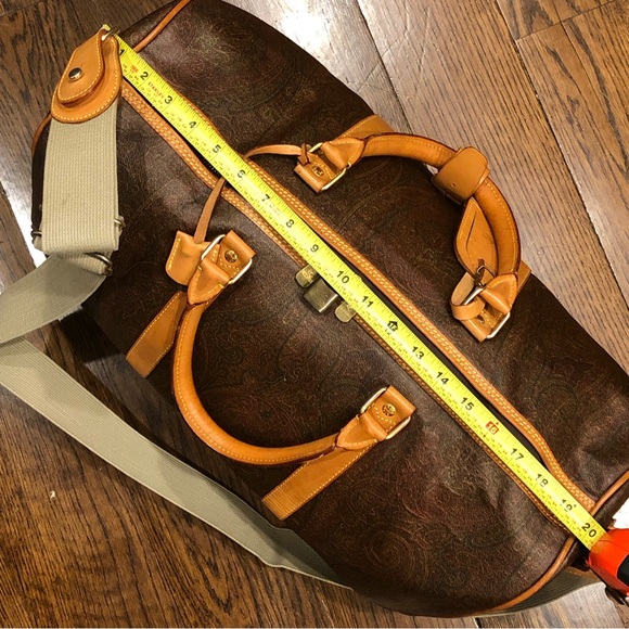 ETRO Milano Red Paisley Boston Weekend Bag With Carry Strap 50 cm - Picture 9 of 17